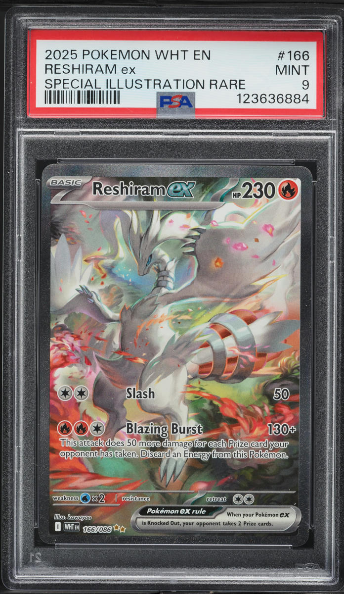 2025 Pokemon White Flare Special Illustration Rare Reshiram Ex #166 PSA 9 MINT