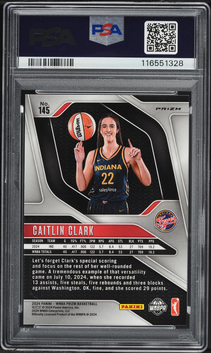 2024 Panini Prizm WNBA Orange Ice Caitlin Clark ROOKIE #145 PSA 10 GEM MINT