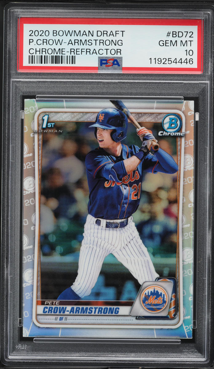 2020 Bowman Chrome Refractor Pete Crow-Armstrong PROSPECT #BD-72 PSA 10 GEM MINT