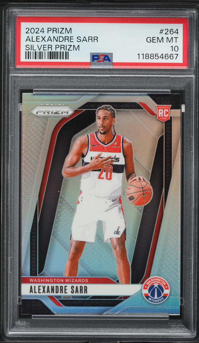2024 Panini Prizm Silver Alexandre Sarr ROOKIE #264 PSA 10 GEM MINT