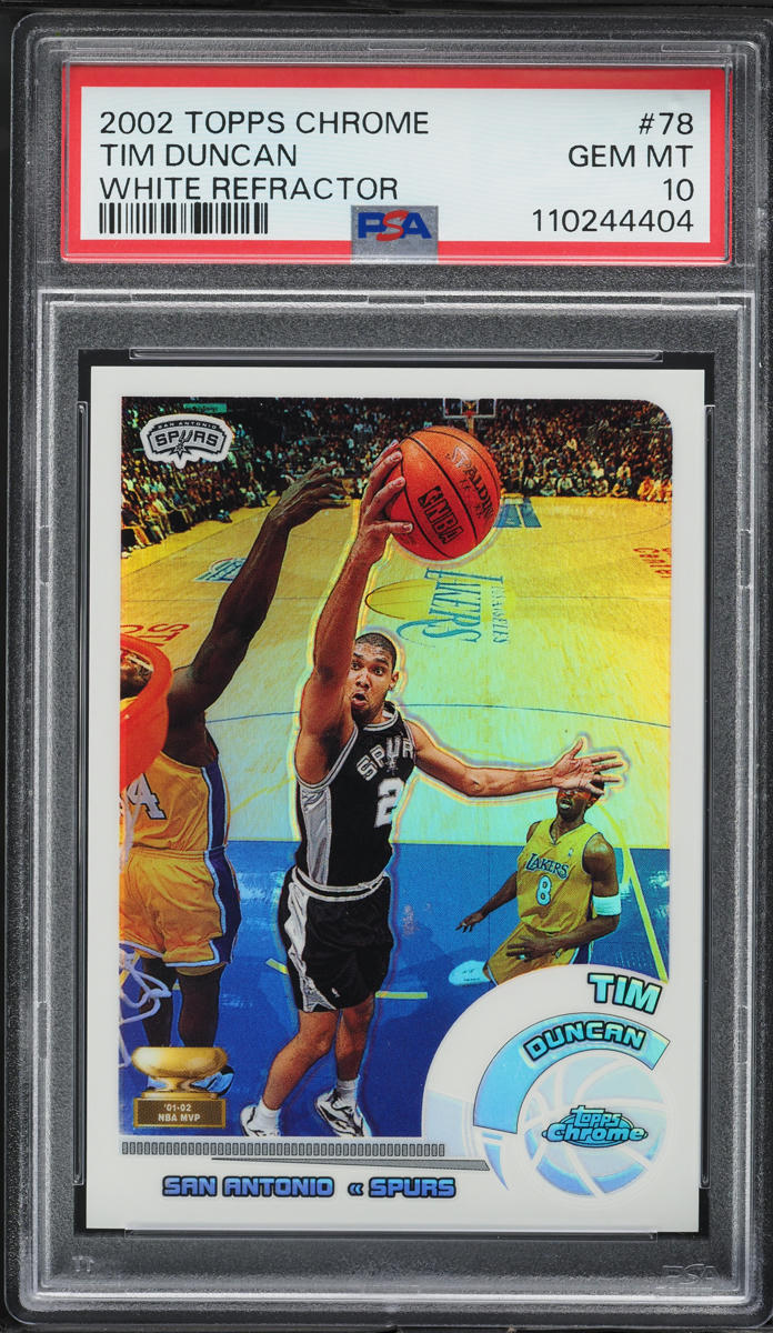 2002 Topps Chrome White Refractor Tim Duncan /249 #78 PSA 10 GEM MINT
