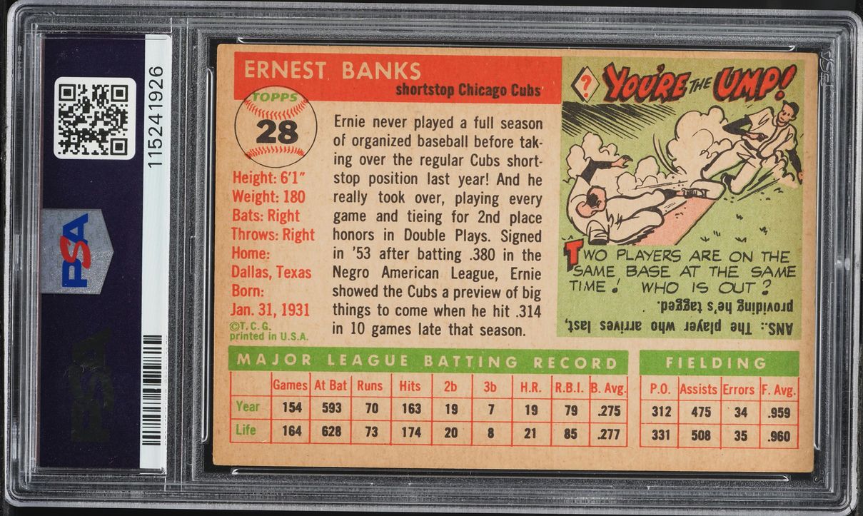 1955 Topps Ernie Banks #28 PSA 4 VGEX