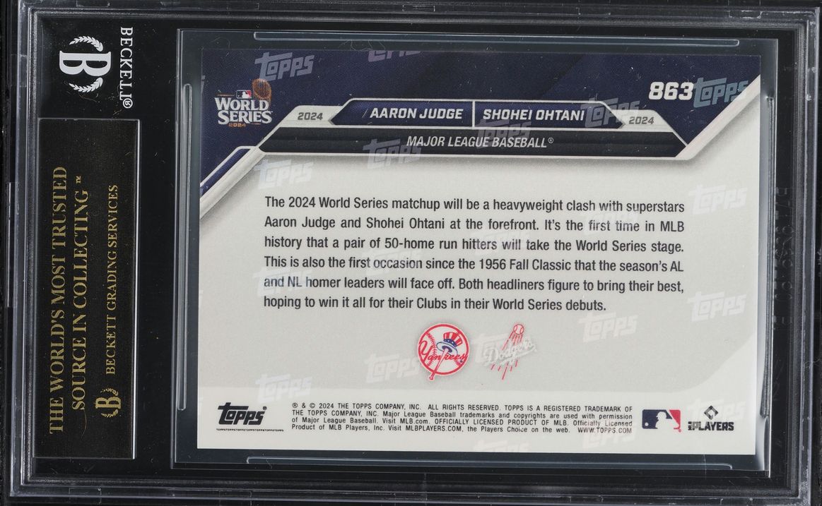 2024 Topps Now Aaron Judge & Shohei Ohtani #863 BGS 10 PRISTINE, BLACK LABEL