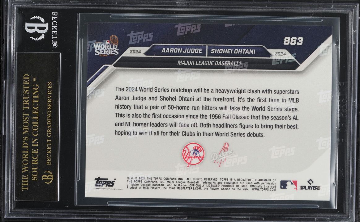 2024 Topps Now Aaron Judge & Shohei Ohtani #863 BGS 10 PRISTINE, BLACK LABEL