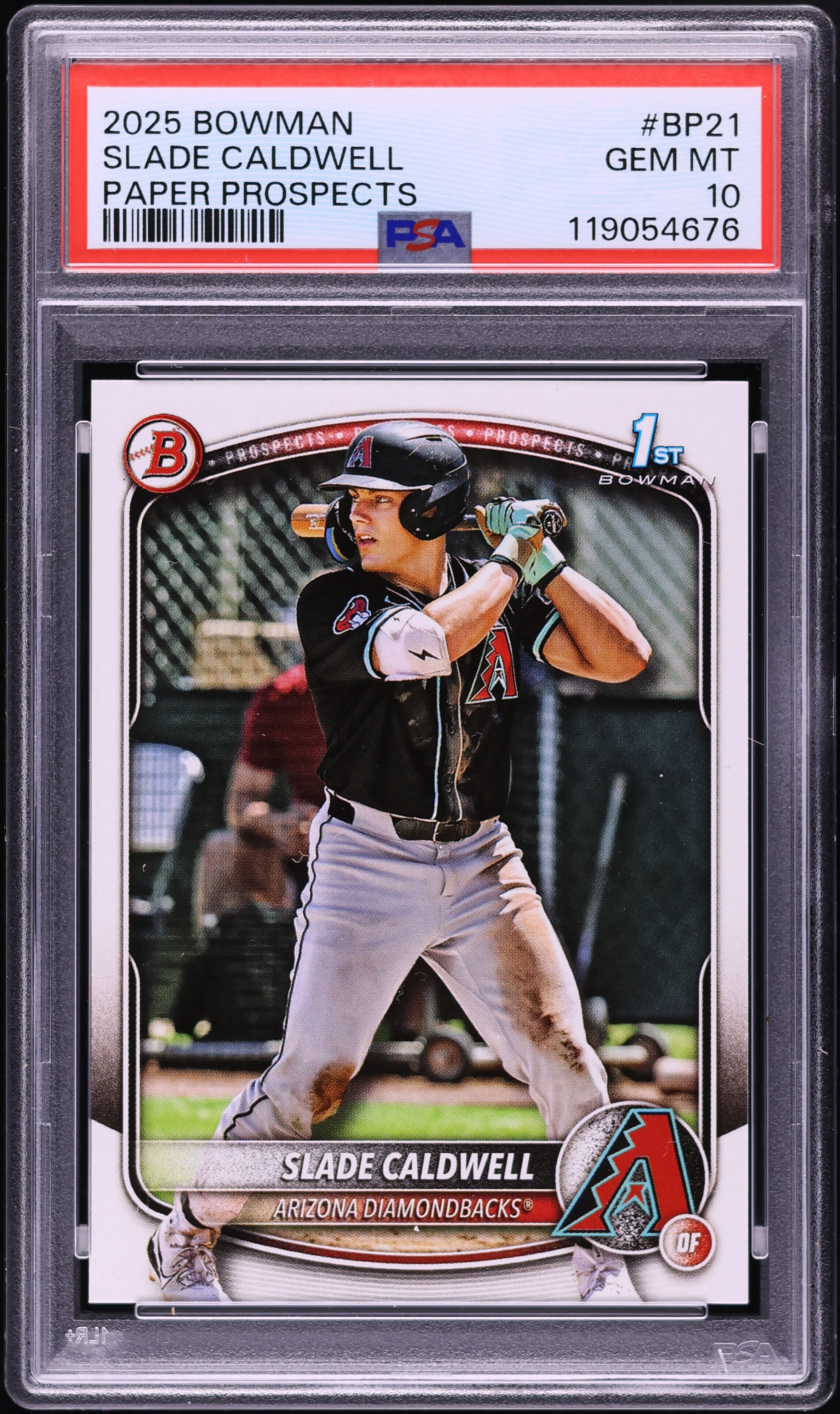 2025 Bowman Paper Slade Caldwell PROSPECT #BP21 PSA 10 GEM MINT on 