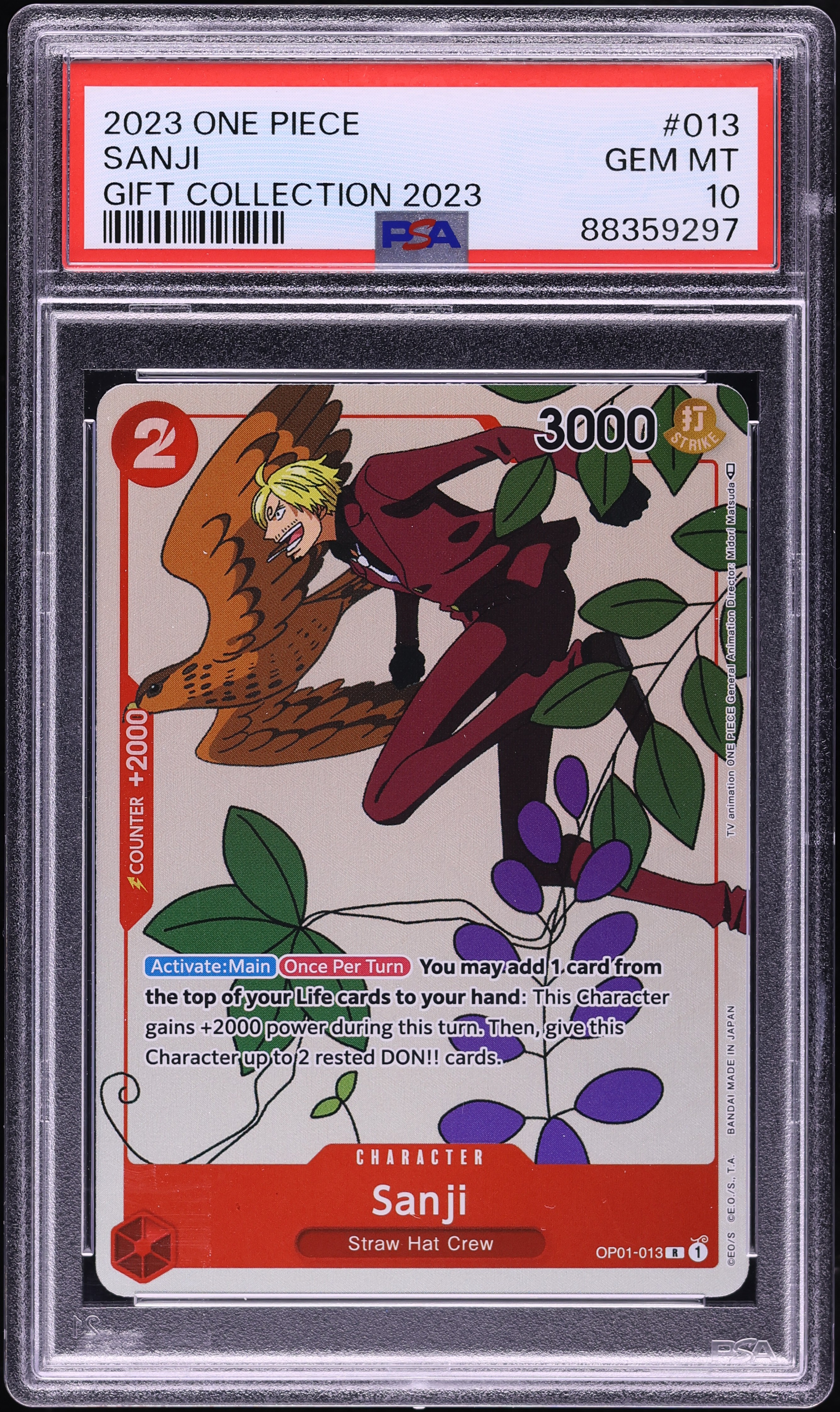 2023 One Piece Gift Collection Sanji #OP01-013 PSA 10 GEM MINT on