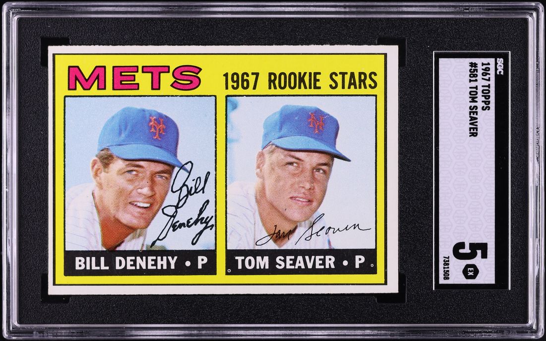 1967 Topps Tom Seaver Bill Denehy ROOKIE #581 SGC 5 EX