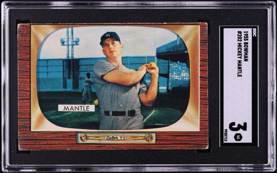 1955 Bowman Mickey Mantle #202 SGC 3 VG