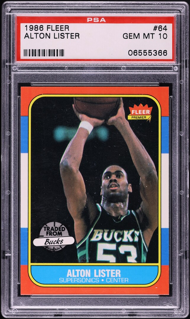 1986 Fleer Basketball Alton Lister #64 PSA 10 GEM MINT