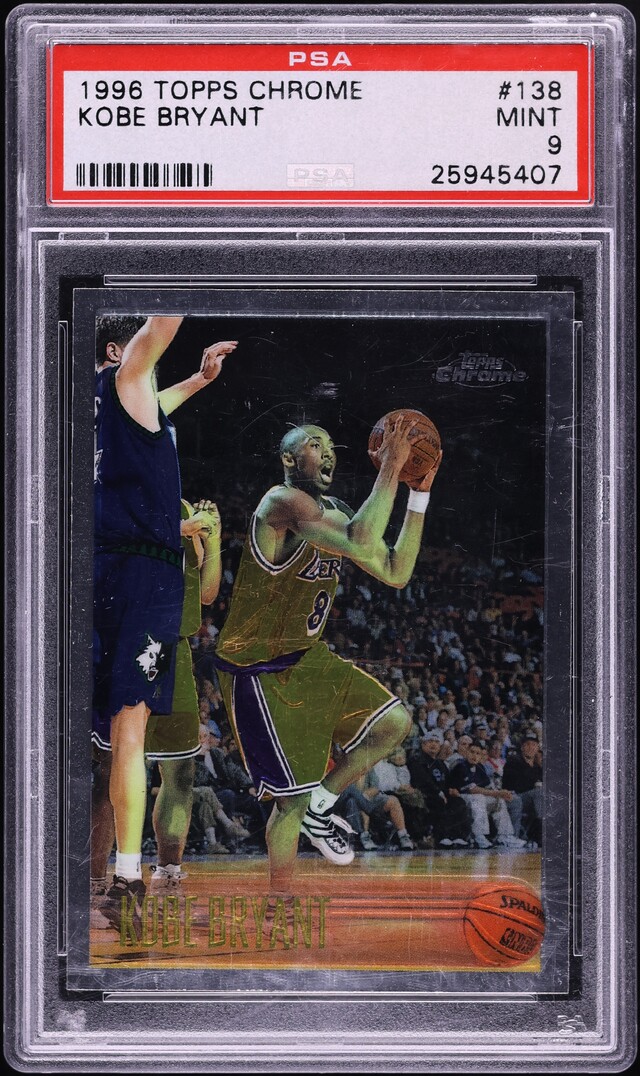 1996 Topps Chrome Kobe Bryant ROOKIE #138 PSA 9 MINT on Fanatics