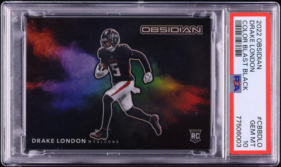 2022 Panini Obsidian Color Blast Black Drake London ROOKIE #CBBDLO PSA 10 GEM
