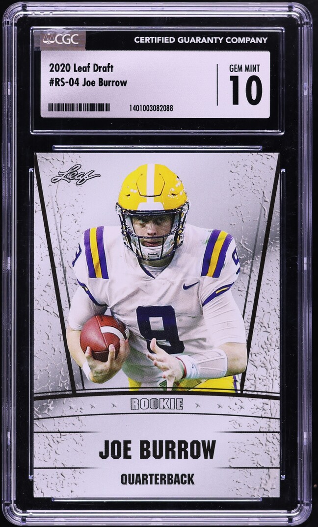 2020 Leaf Draft Joe Burrow ROOKIE #RS-04 CGC 10 GEM MINT