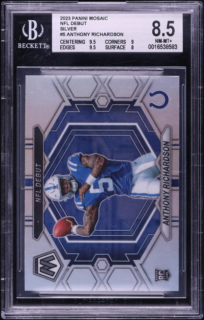2023 Panini Mosaic NFL Debut Silver Anthony Richardson ROOKIE #5 BGS 8.5 NM-MT+