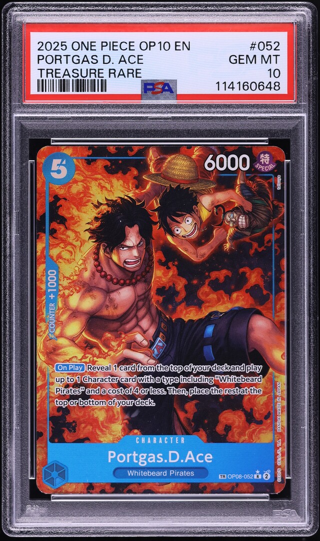 2025 One Piece Royal Blood Treasure Rare Portgas D. Ace #OP08-052