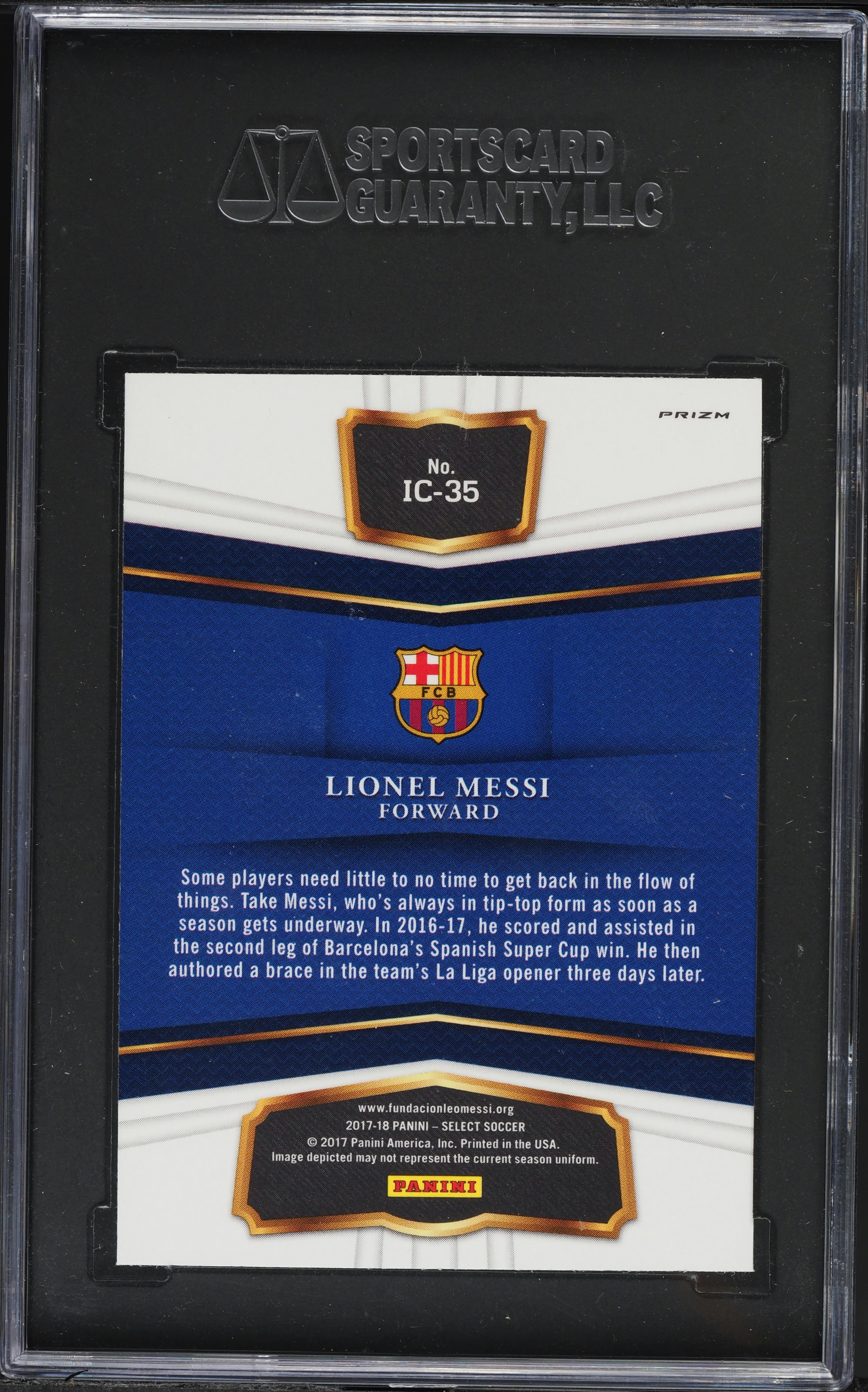 2017 Select In The Clutch Lionel Messi #IC-35 SGC 10 GEM MINT on