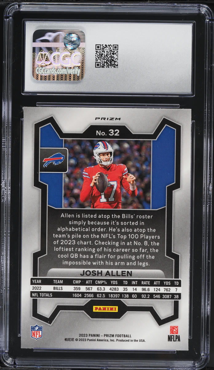2023 Panini Prizm Red White & Blue Josh Allen #32 CGC 10 GEM MINT