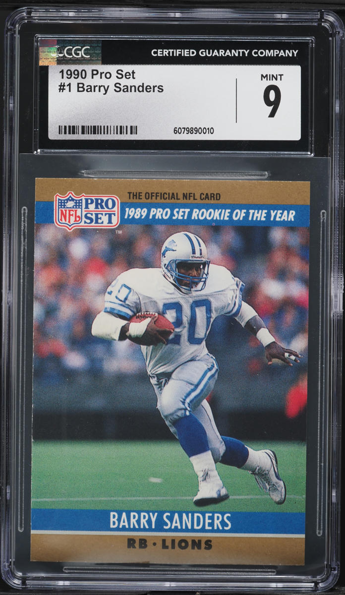 1990 Pro Set Rookie Of The Year Barry Sanders #1 CGC 9 MINT