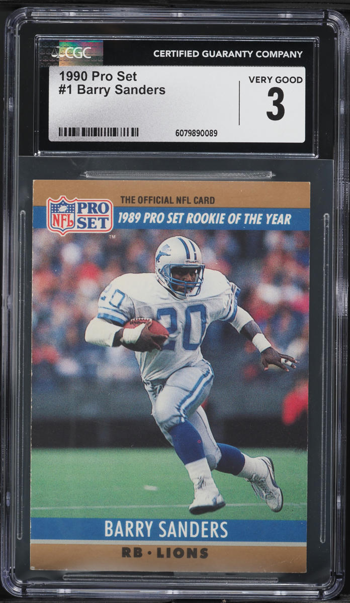 1990 Pro Set Rookie Of The Year Barry Sanders #1 CGC 3 VG