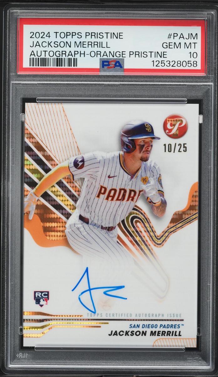 2024 Topps Pristine Orange Jackson Merrill ROOKIE AUTO /25 2024 Topps Pristine Orange Jackson Merrill ROOKIE AUTO /25