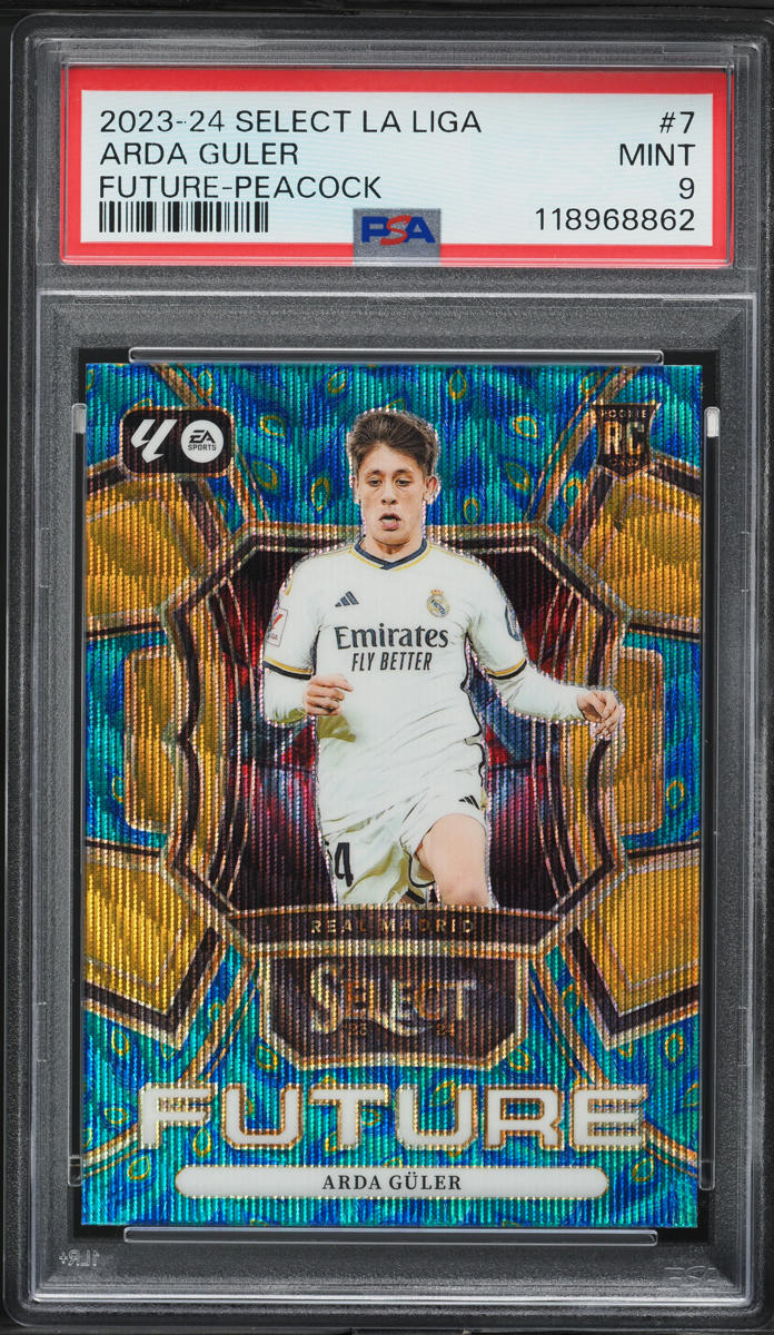 2023 Select La Liga Future Peacock Arda Guler ROOKIE #7 PSA 9 MINT