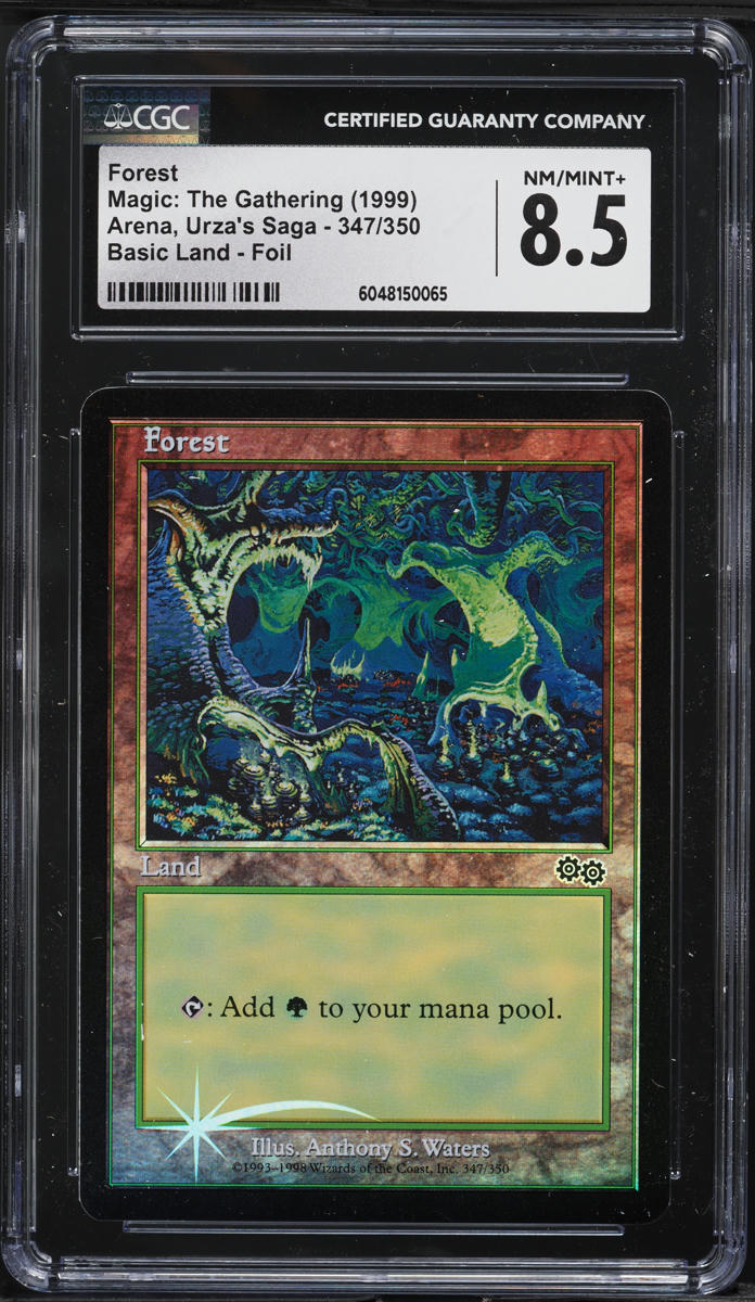 1999 Magic The Gathering MTG Arena Urza's Saga Foil Forest #347