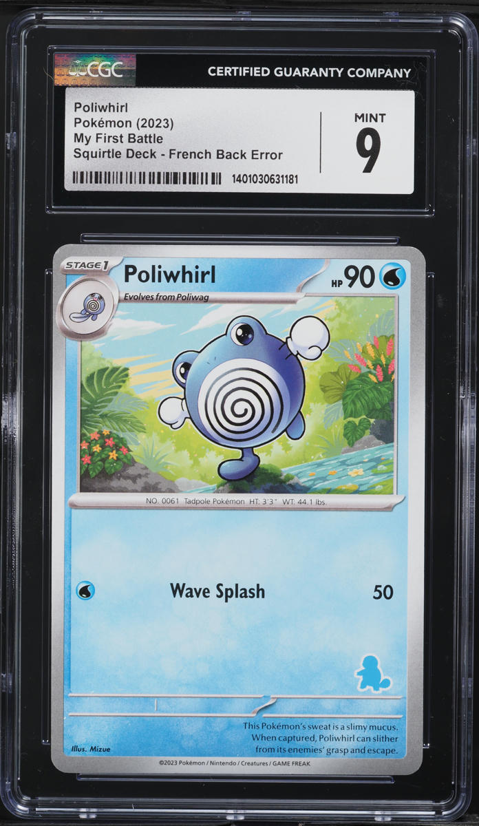 2023 Pokemon My First Battle Deck French Back Error Poliwhirl CGC 9 MINT