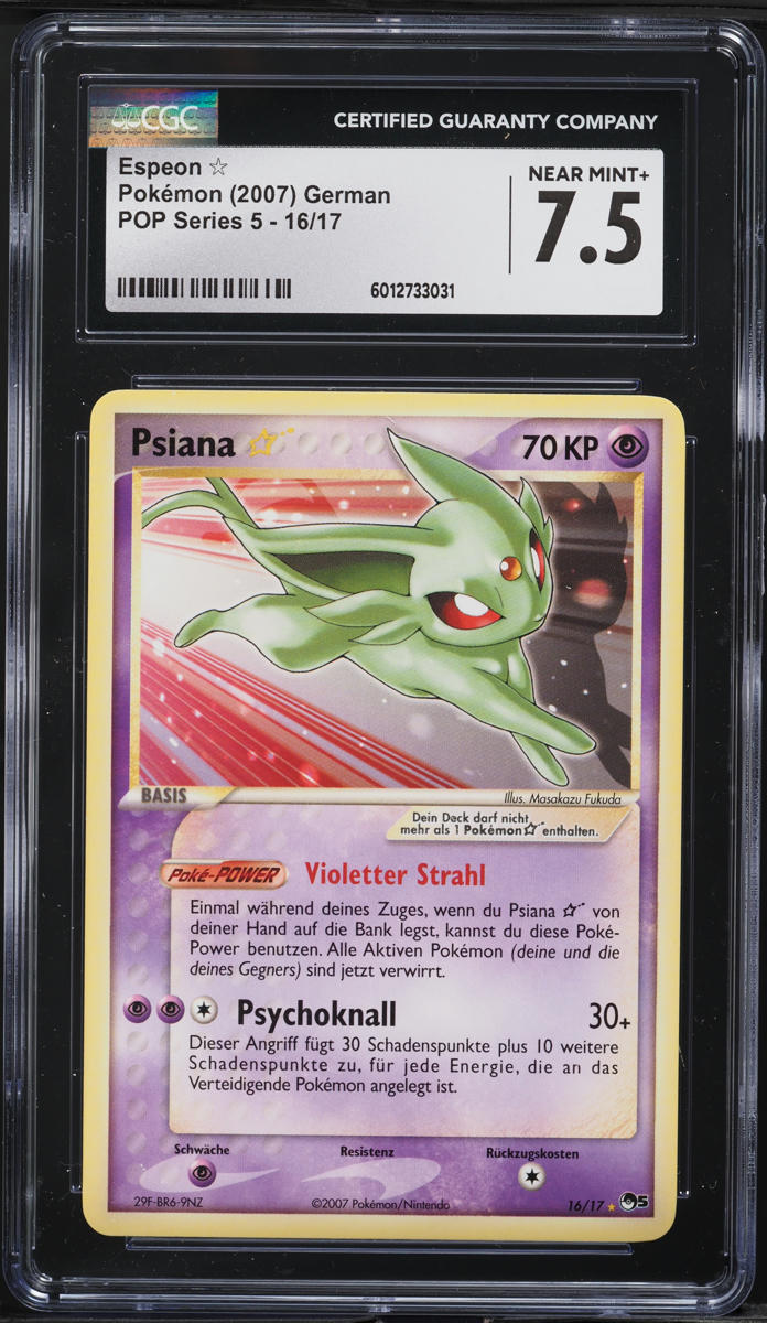 2007 Pokemon German POP Series 5 Espeon Gold Star #16 CGC 7.5 NRMT+
