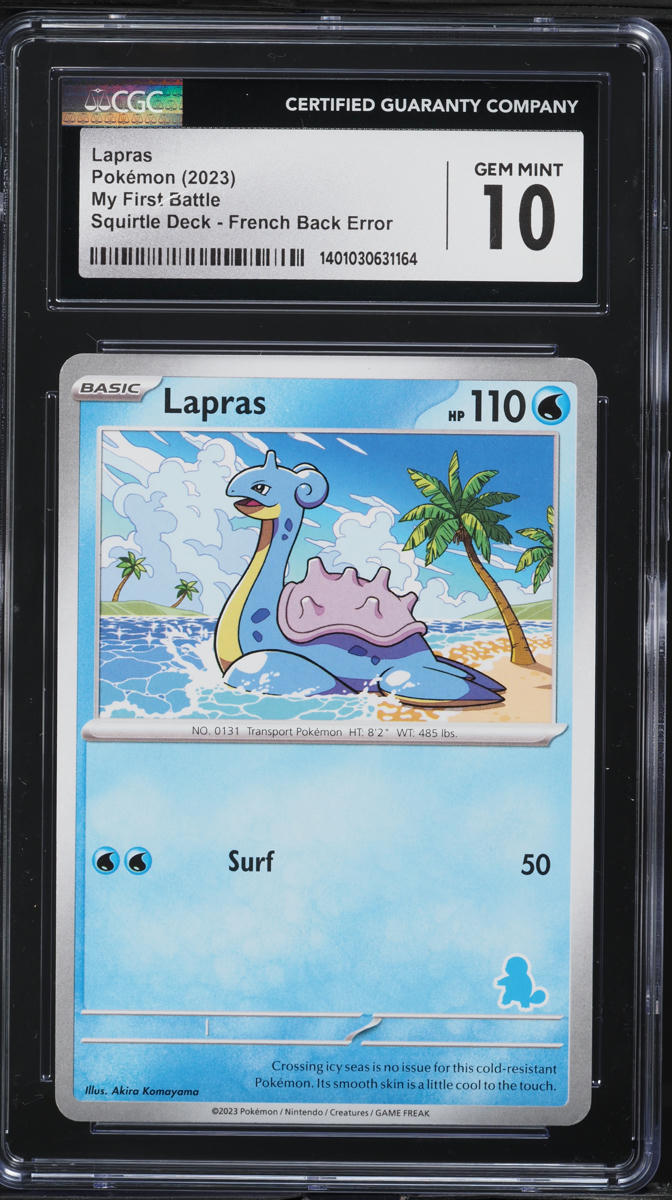 2023 Pokemon My First Battle Deck French Back Error Lapras CGC 10 GEM MINT