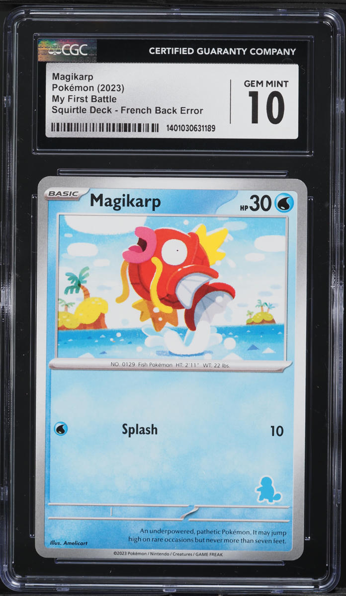 2023 Pokemon My First Battle Deck French Back Error Magikarp CGC 10 GEM MINT