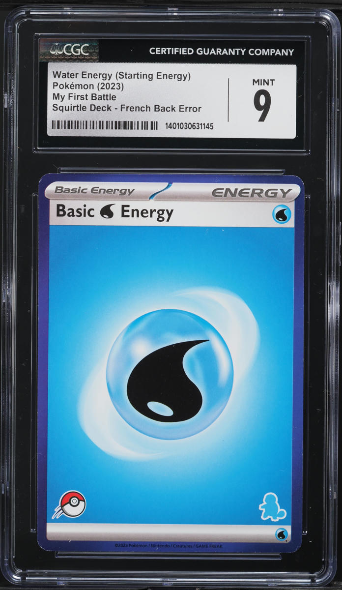 2023 Pokemon My First Battle Deck French Back Error Water Energy CGC 9 MINT on Fanatics Collect 2023 Pokemon My First Battle Deck French Back Error Water Energy CGC 9 MINT on Fanatics Collect