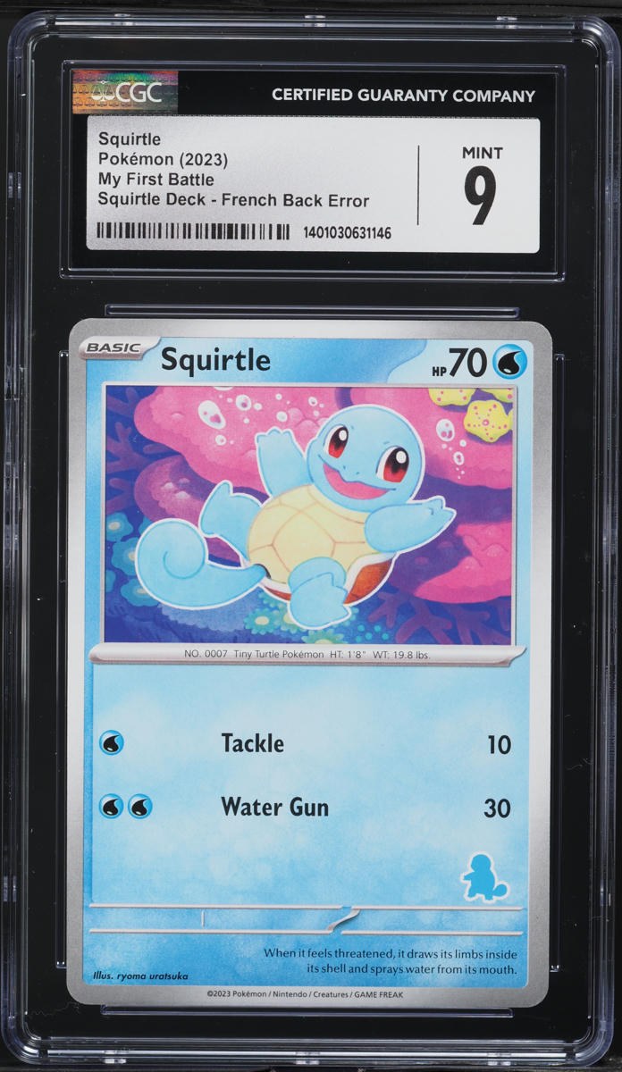 2023 Pokemon My First Battle Deck French Back Error Squirtle CGC 9 MINT