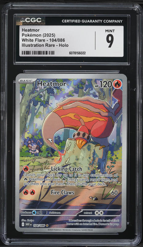 2025 Pokemon Scarlet & Violet White Flare IR Heatmor #104 CGC 9 MINT
