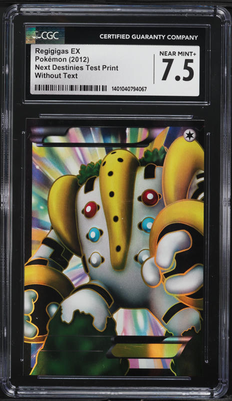 2012 Pokemon BW Next Destinies Test Print Without Text Regigigas EX CGC 7.5  on Fanatics Collect