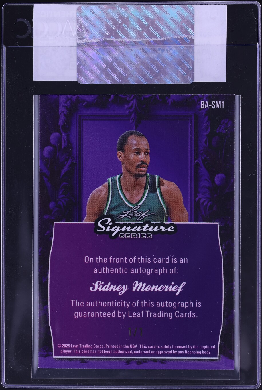 2025 Leaf Signature Series Red Lava Sidney Moncrief AUTO 1/1 #BA-SM1 CGC AUTH