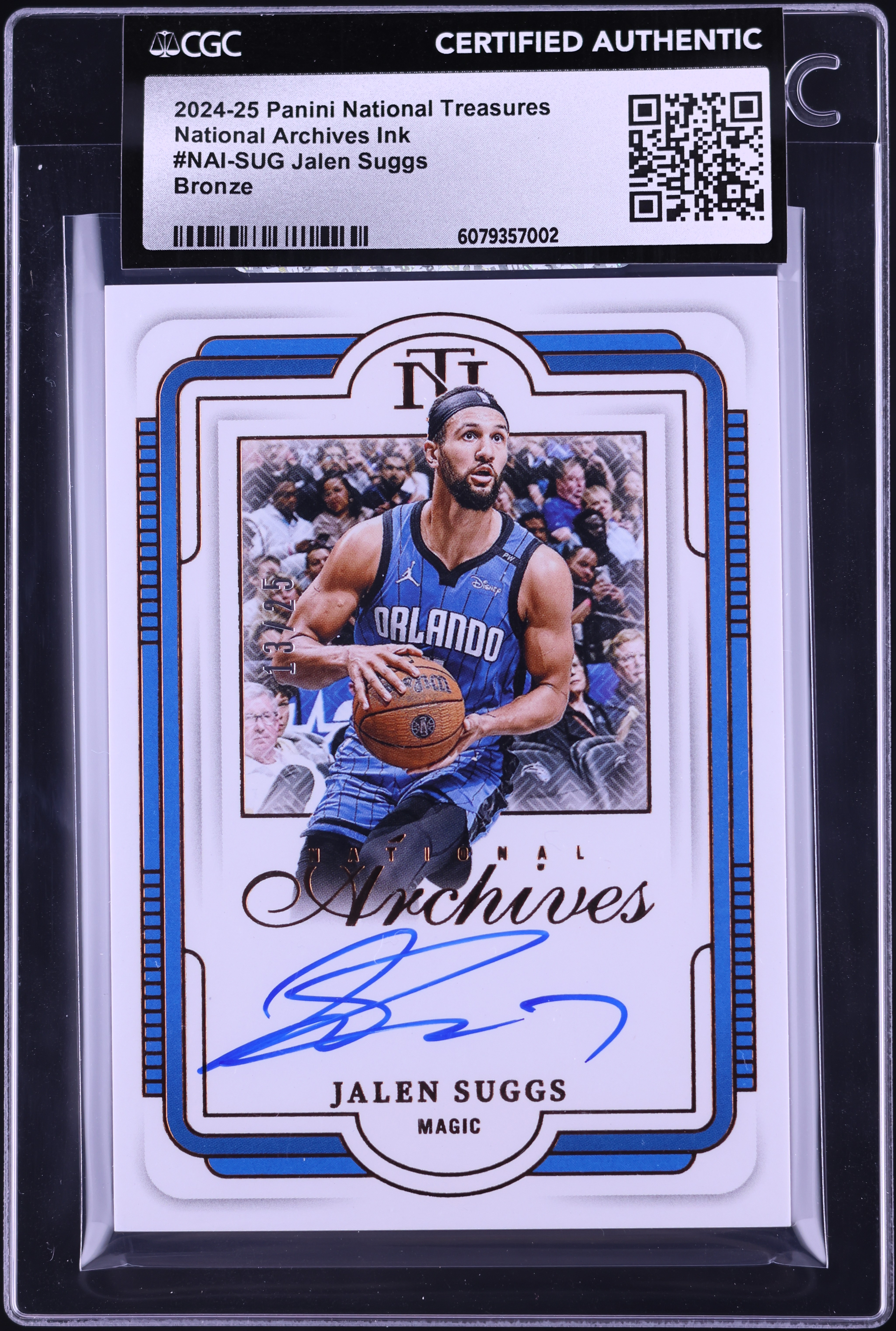 2024 National Treasures Archives Ink Bronze Jalen Suggs AUTO /25