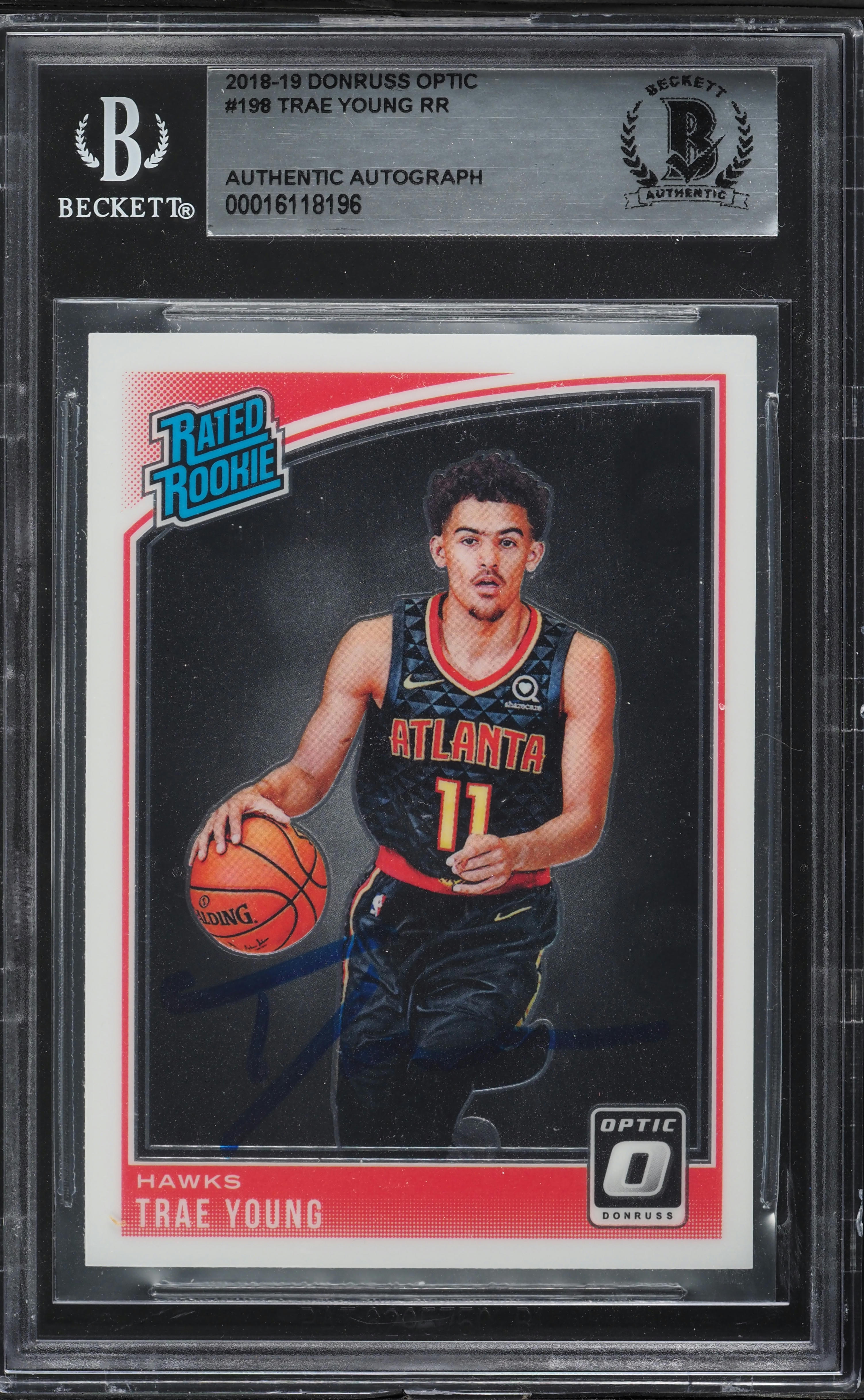 2018 Donruss Optic Trae Young ROOKIE AUTO #198 BGS AUTH on