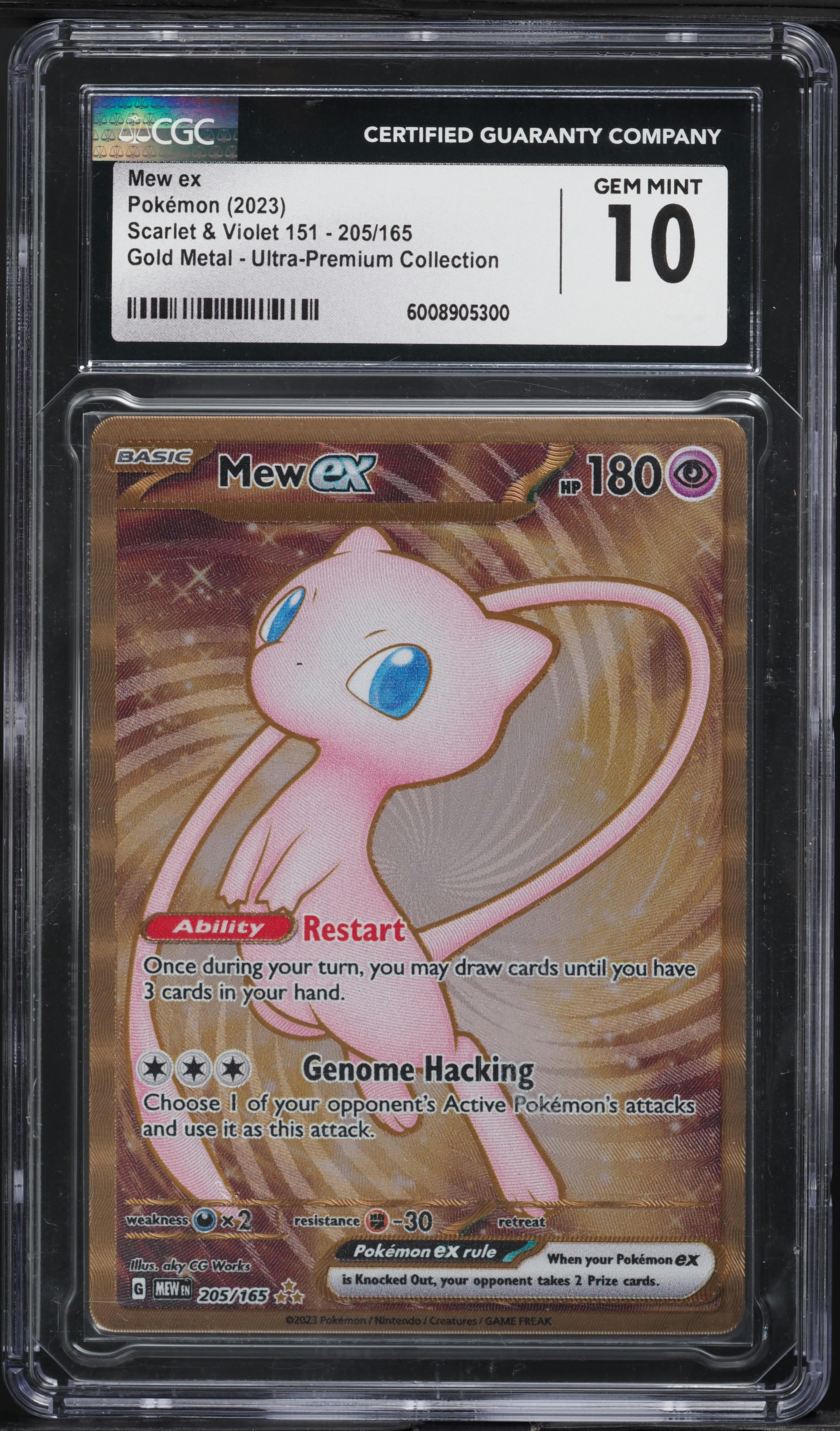 2023 Pokemon SV 151 Ultra Premium Metal Gold Rare Mew ex #205 CGC