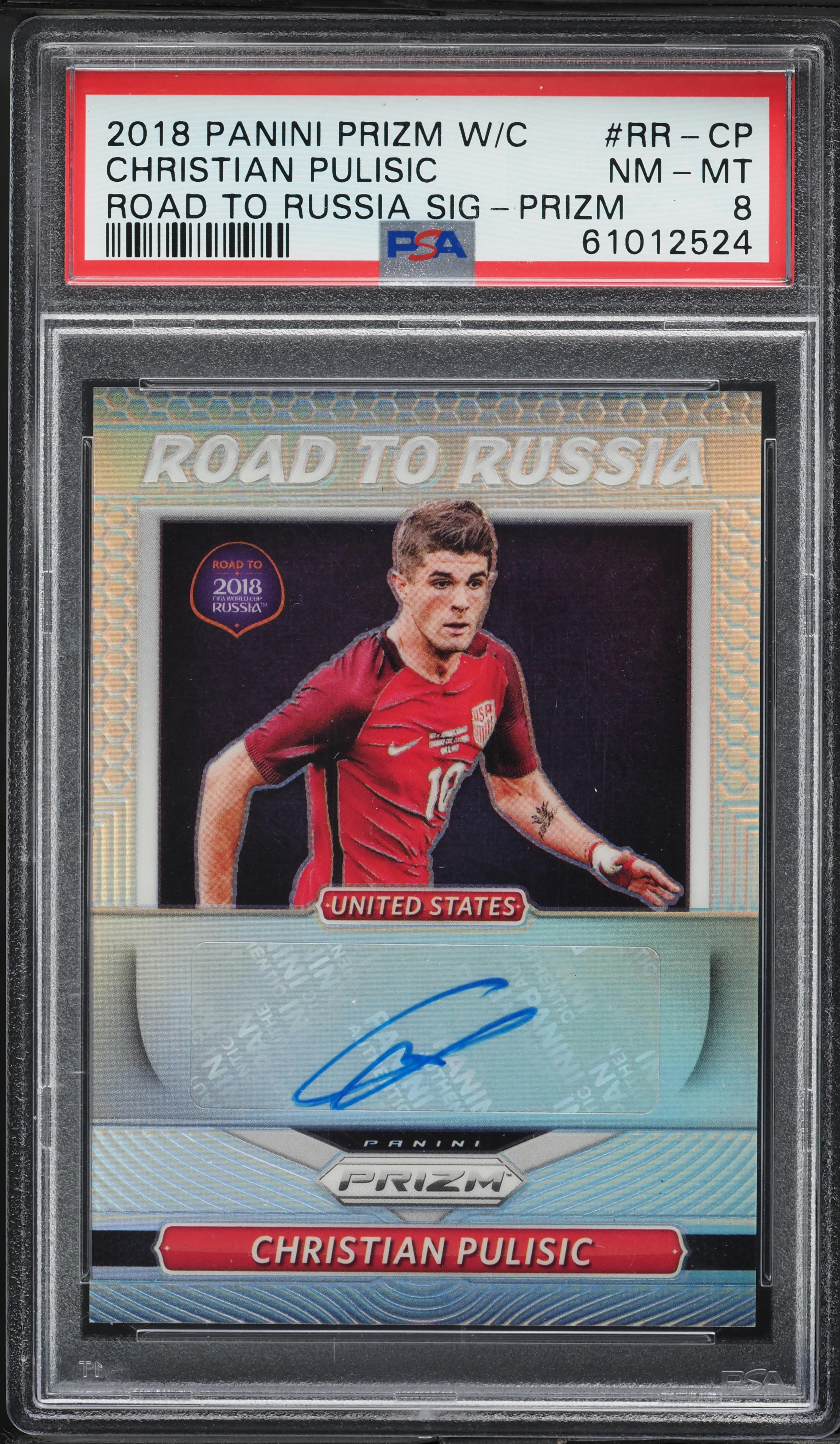 2018 Panini Prizm Road To Russia Silver Christian Pulisic AUTO JSY