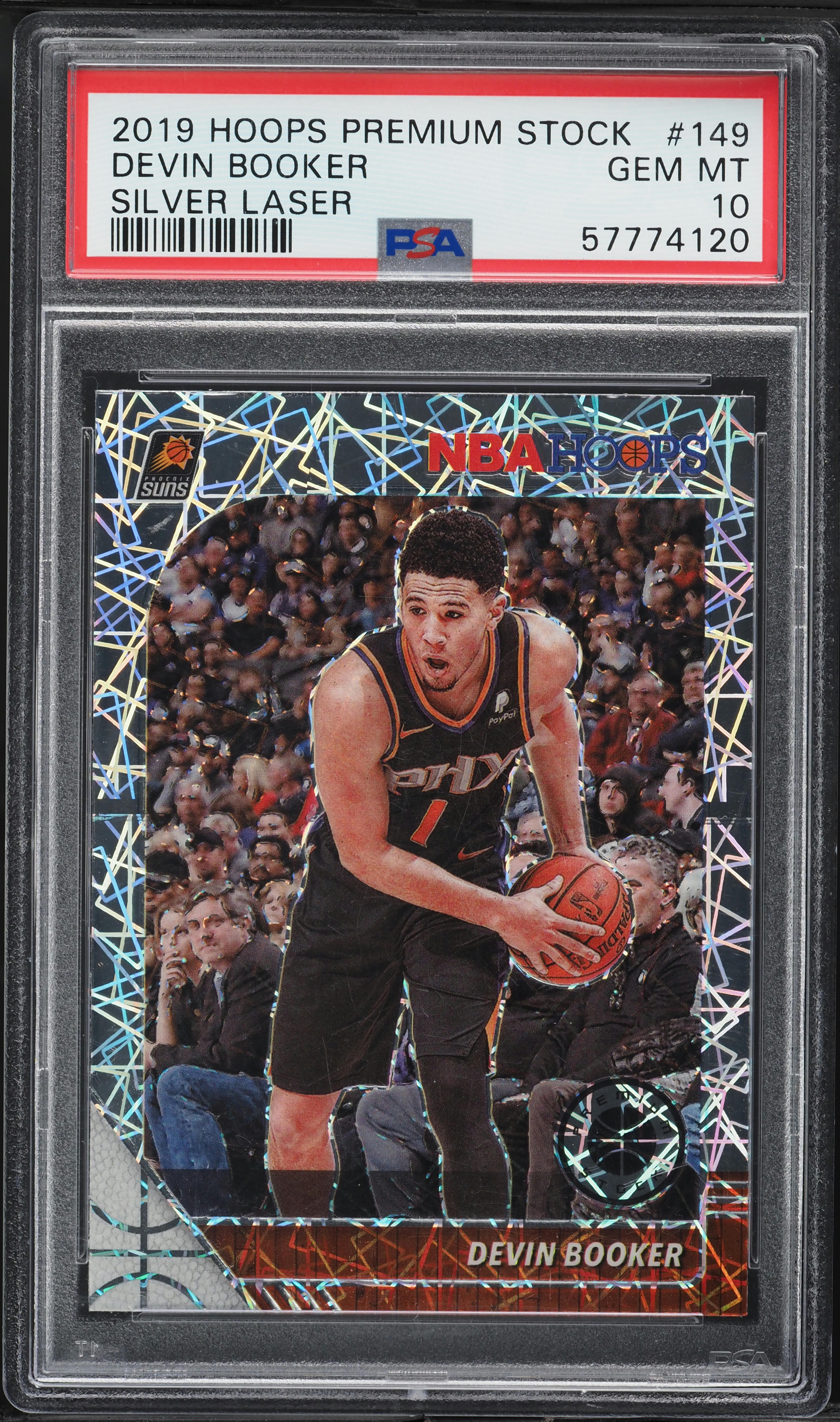 2019 Hoops Premium Stock Silver Laser Devin Booker #149 PSA 10 GEM