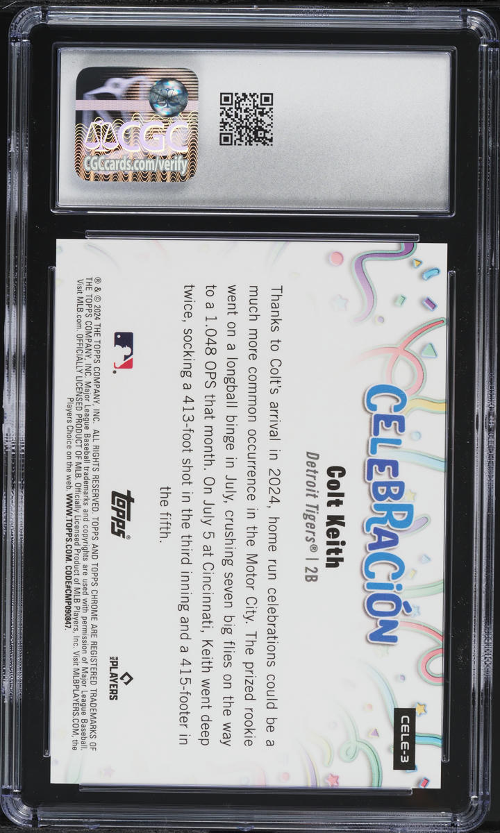 2024 Topps Chrome Update Celebracion Gold Refractor Colt Keith ROOKIE /50 CGC 10