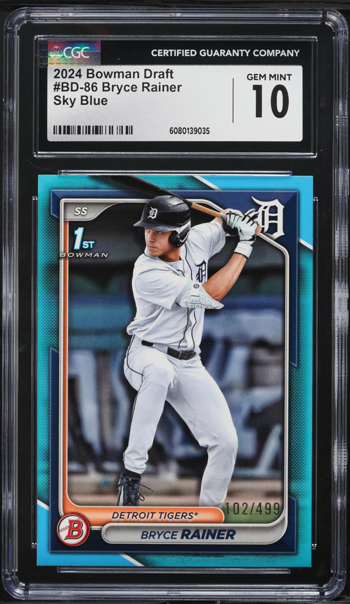 2024 Bowman Draft Sky Blue Bryce Rainer PROSPECT /499 #BD-86 CGC 10 GEM MINT