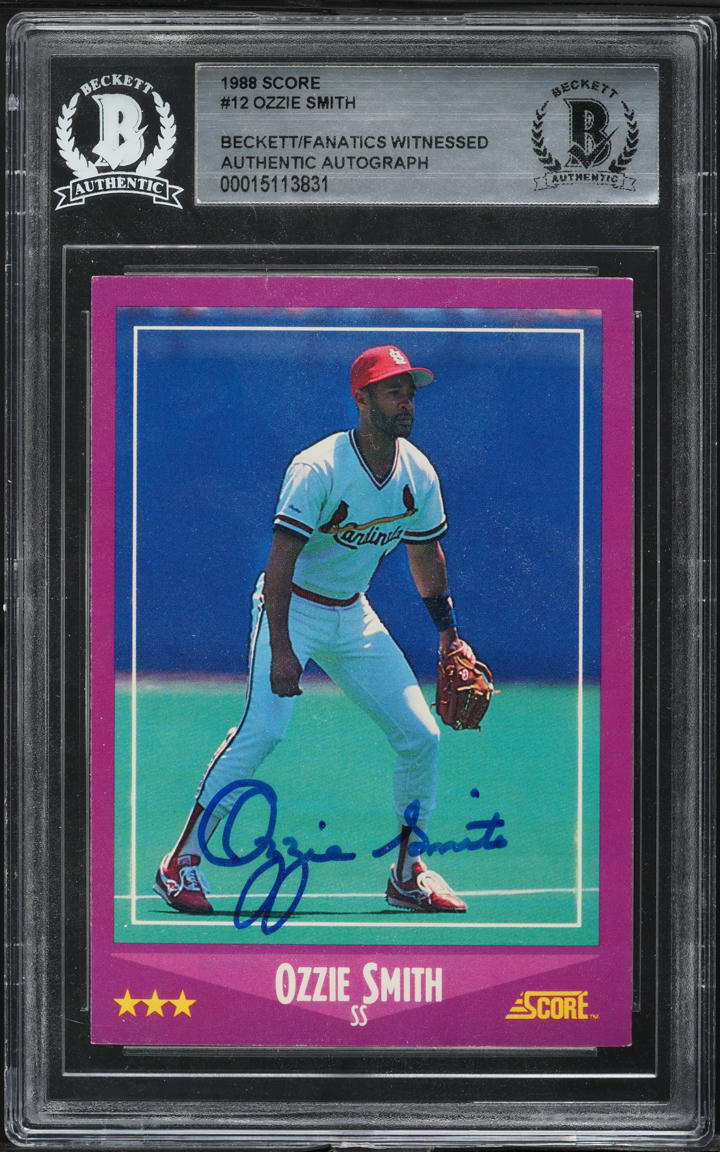 1988 Score Ozzie Smith AUTO #12 BGS AUTH