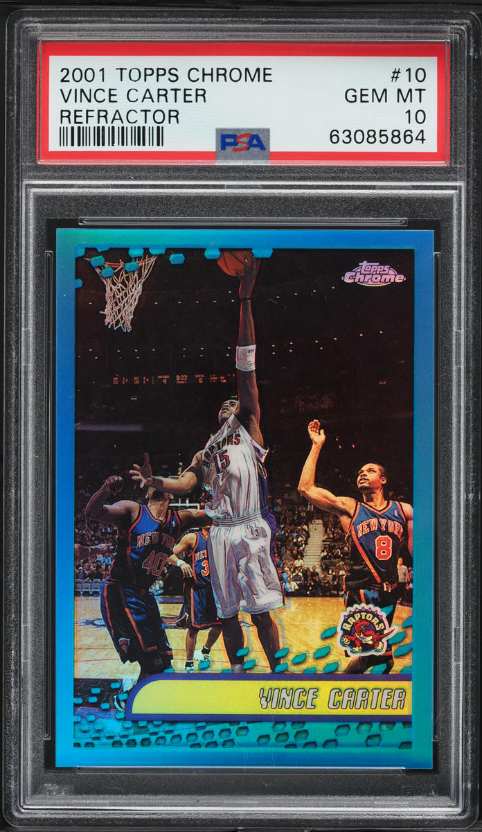 2001 Topps Chrome Refractor Vince Carter #10 PSA 10 GEM MINT