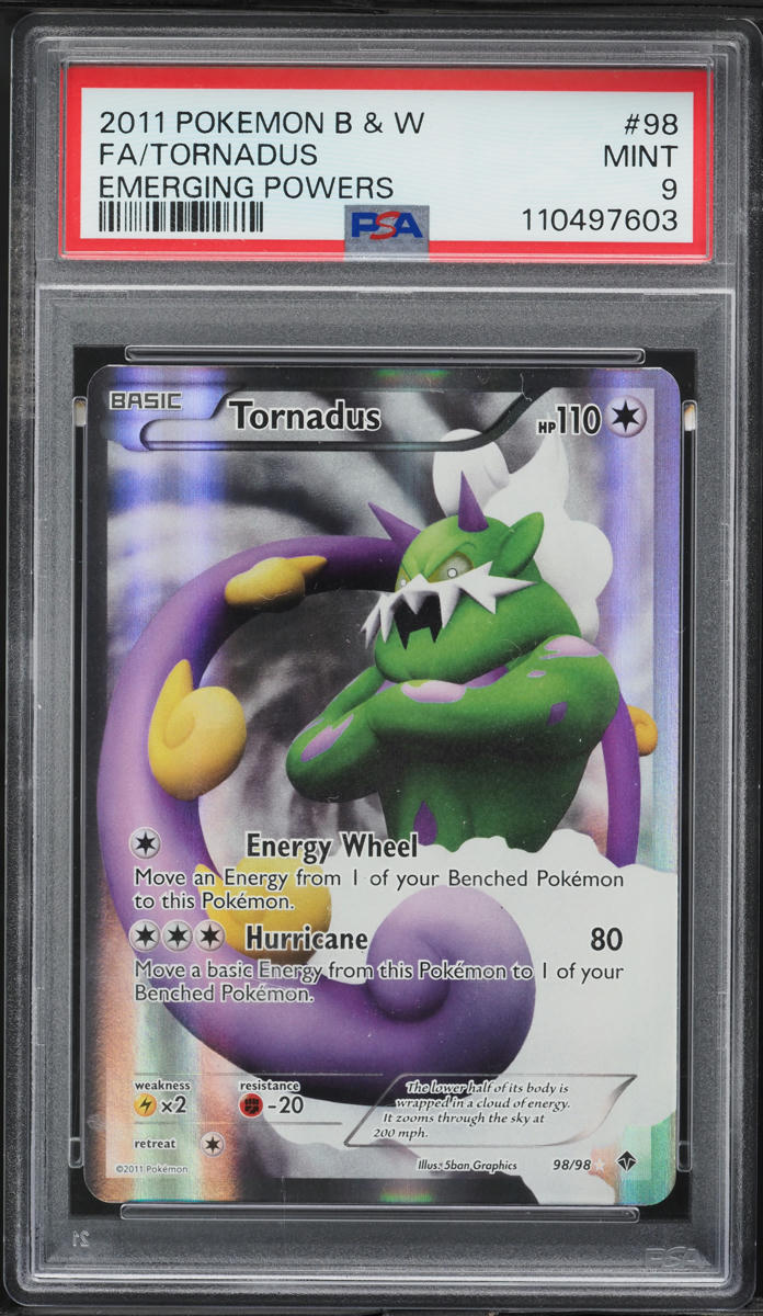 2011 Pokemon Black & White Emerging Powers Full Art Tornadus #98 PSA 9 MINT