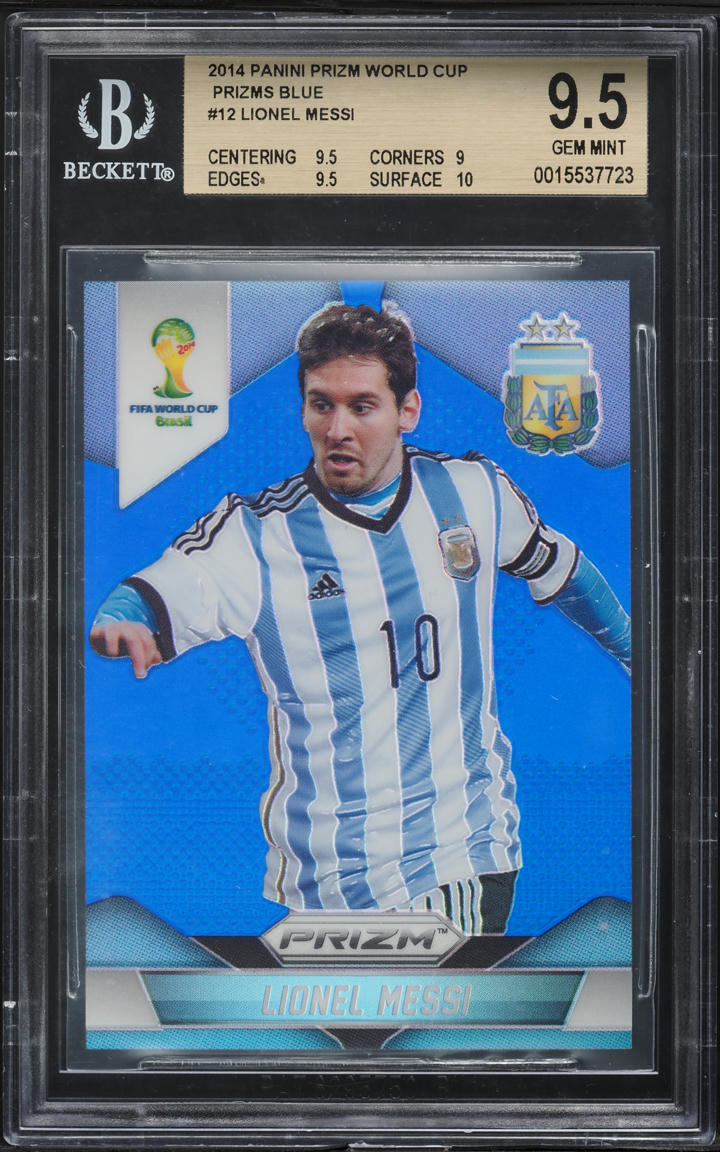 2014 Panini Prizm World Cup Blue Lionel Messi /199 #12 BGS 9.5 GEM MINT