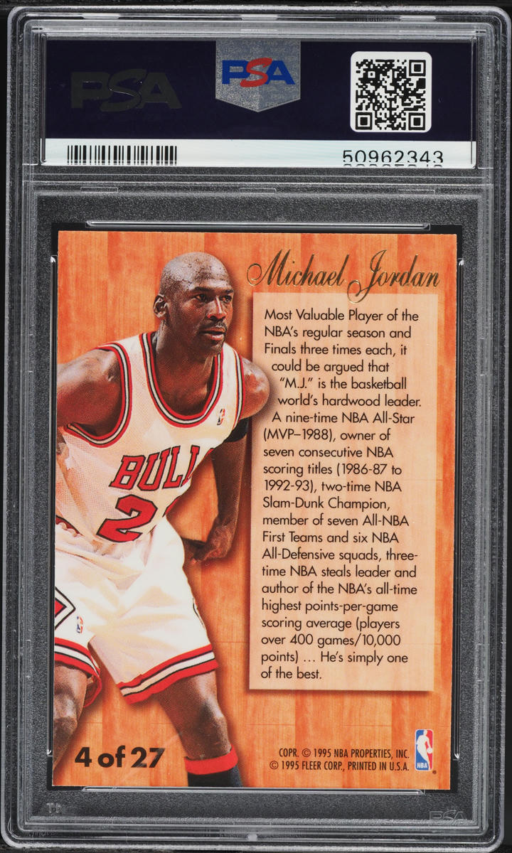 1995 Flair Hardwood Leaders Michael Jordan #4 PSA 9 MINT