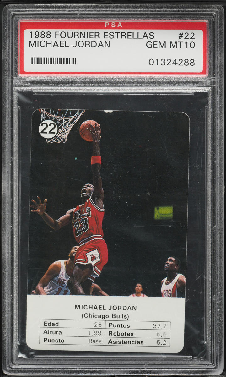 1988 Fournier NBA Estrellas Michael Jordan #22 PSA 10 GEM MINT