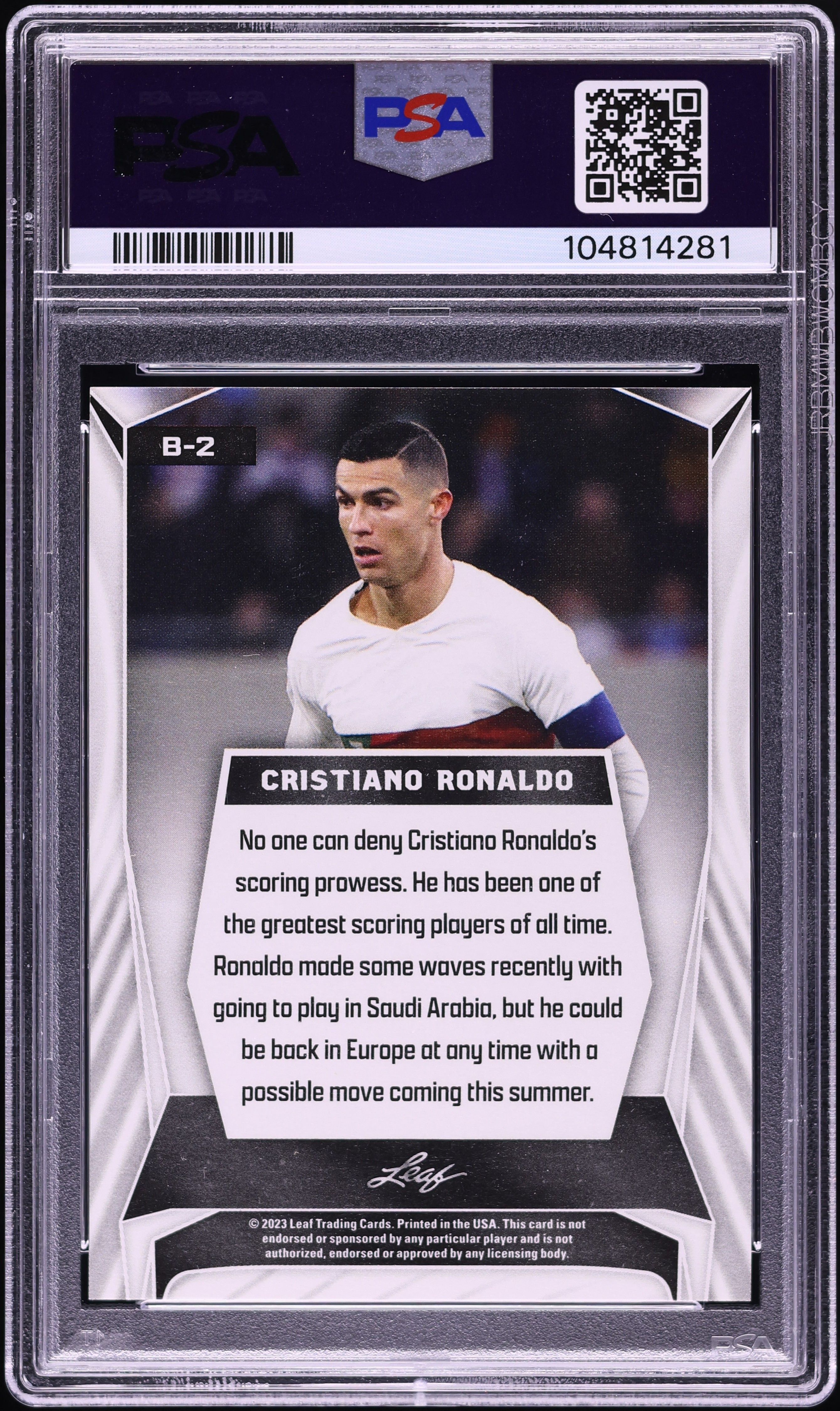 2023 Leaf Red Cristiano Ronaldo #B-2 PSA 9 MINT on Fanatics Collect