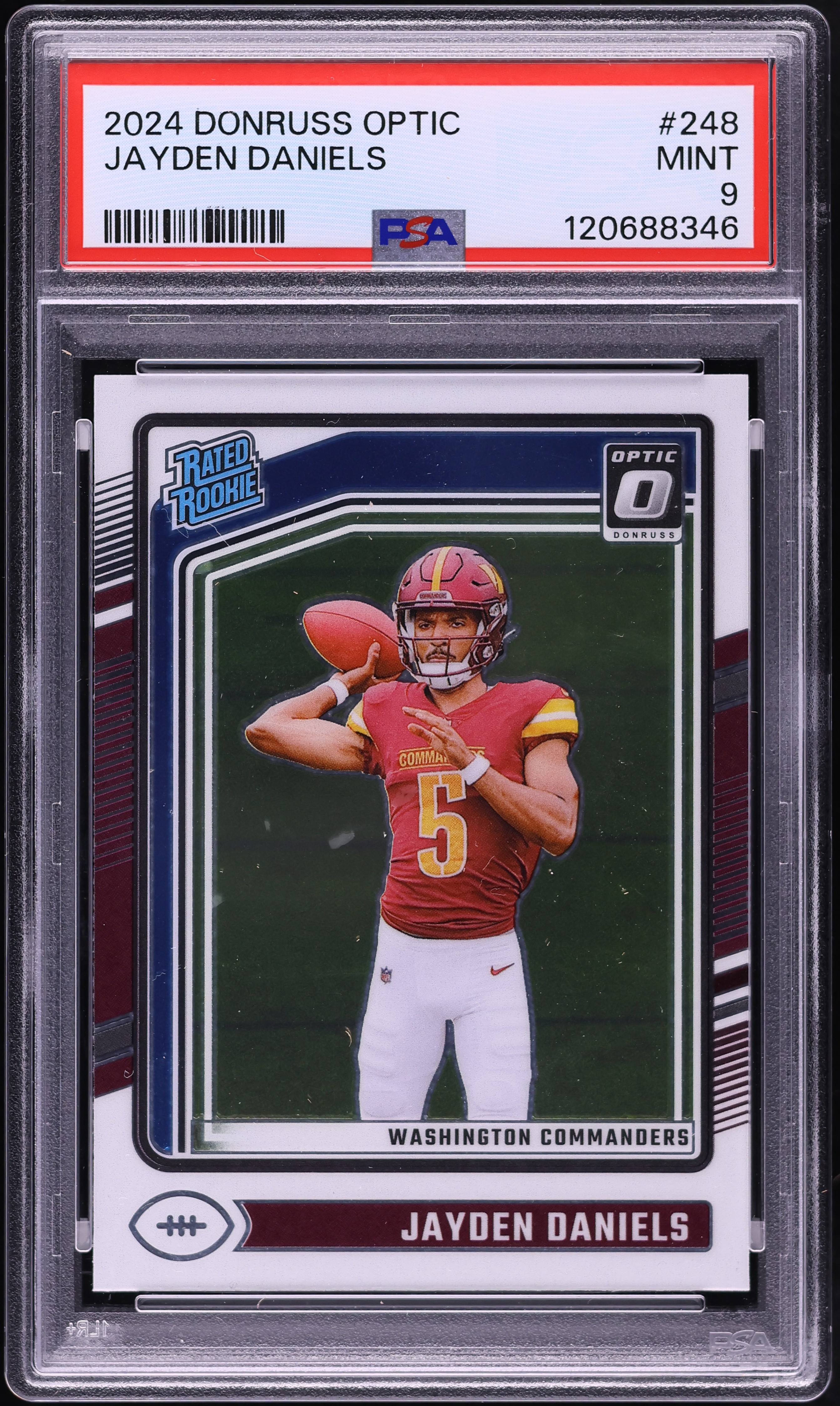 2024 Donruss Optic Jayden Daniels ROOKIE #248 PSA 9 MINT on Fanatics Collect