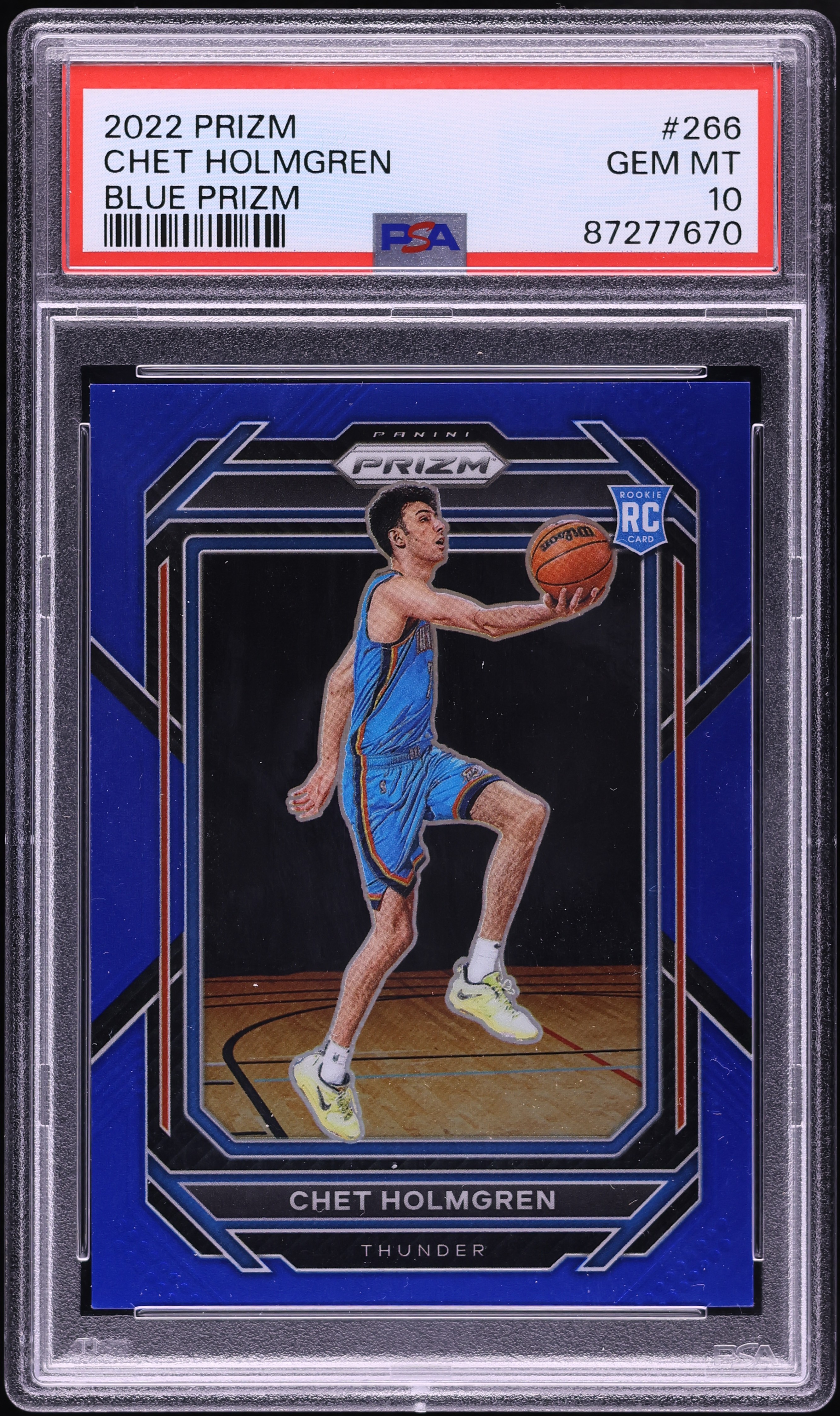 2022 Panini Prizm Blue Chet Holmgren ROOKIE /199 #266 PSA 10 GEM